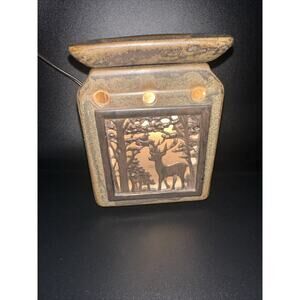 VTG Electric REINDEER Forest EMBOSSED Ceramic Wax Melt Candle/Potpourri Warmer